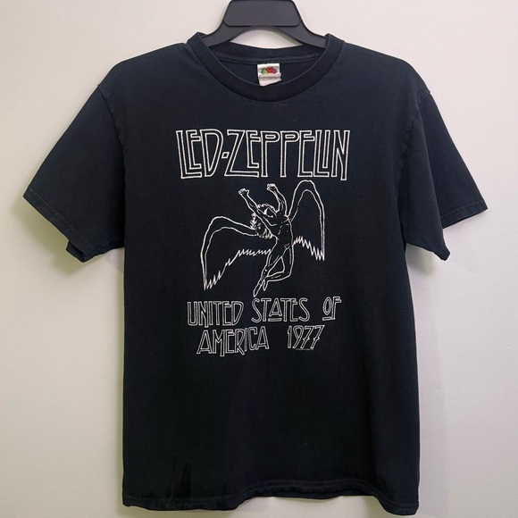 Fruit of the Loom Other - Led Zeppelin 1977 Tour T-Shirt Black Rock Band Tee Size Large 2004